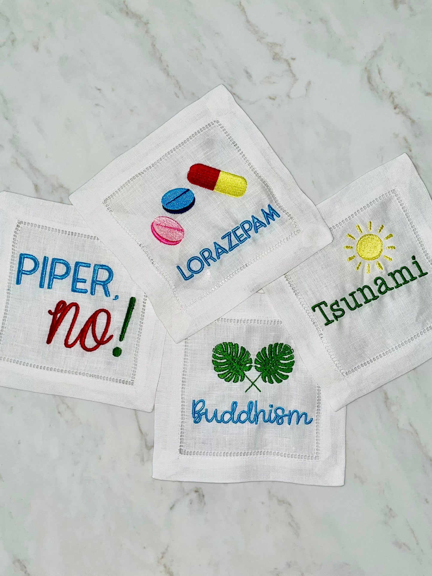 White Lotus Cocktail Napkins