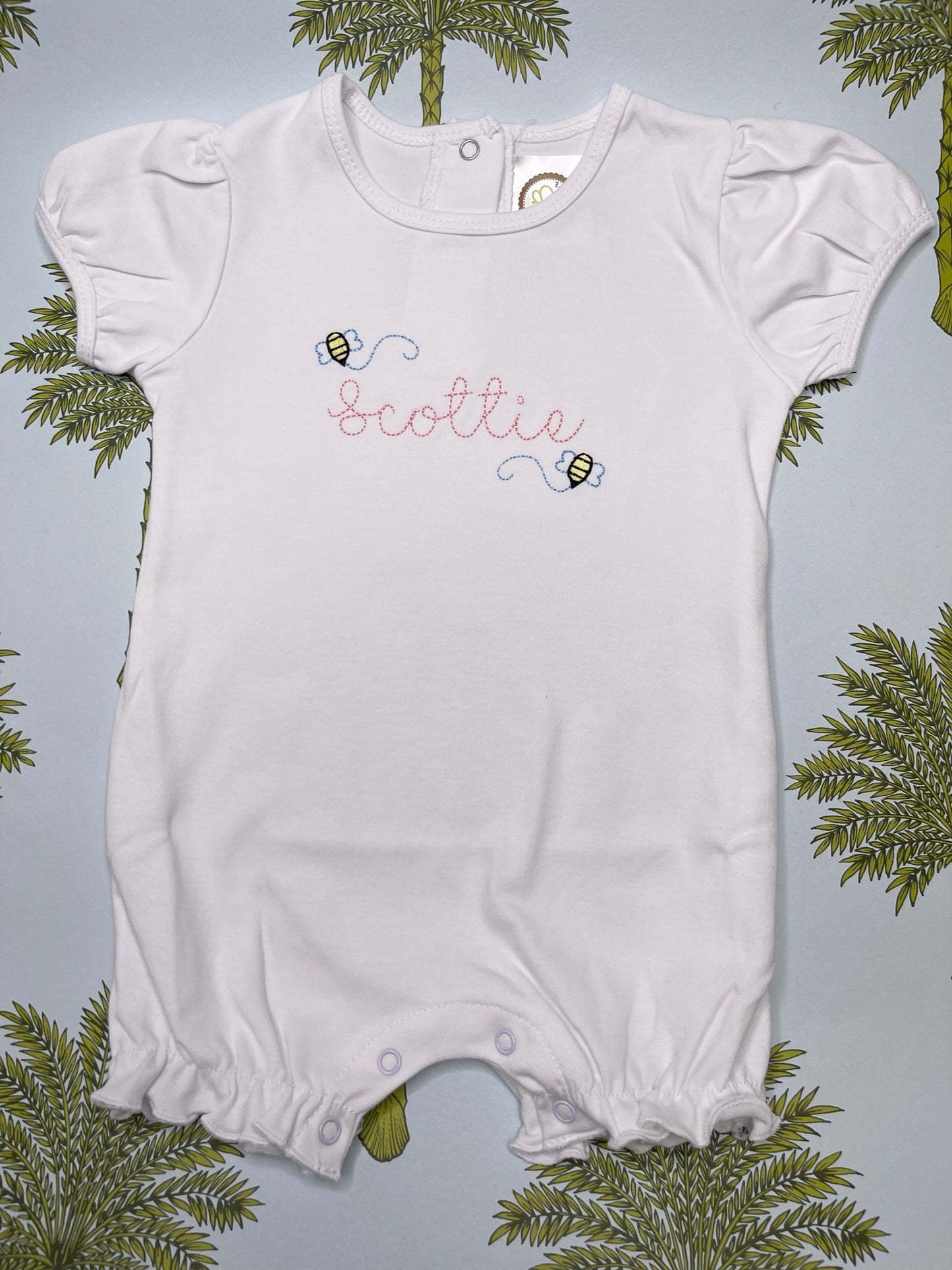 Girl's Short Sleeve Ruffle Romper