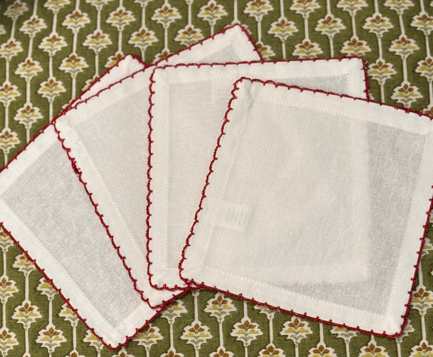 Martini Santa Red Trim Cocktail Napkins