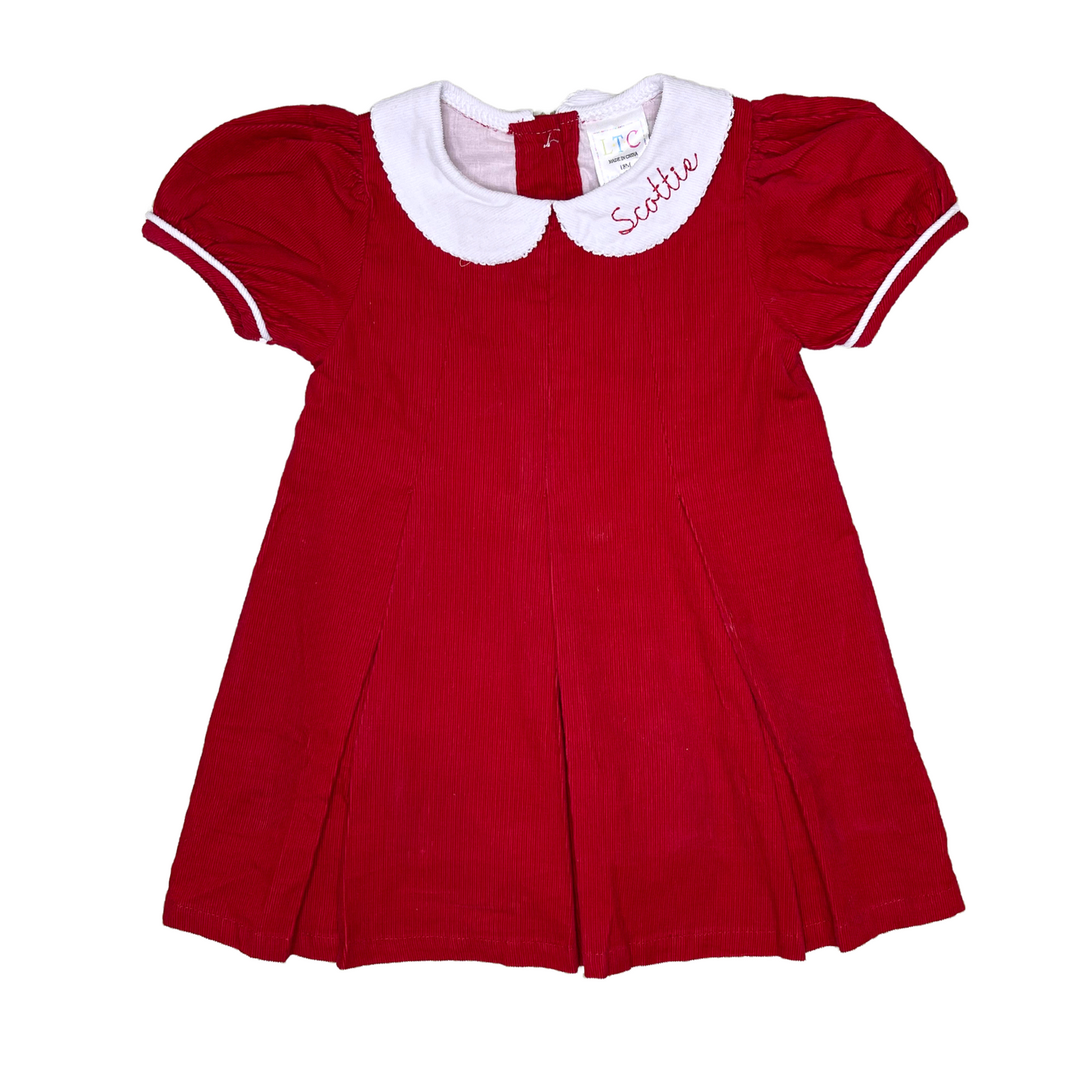 Pleated Corduroy Dress
