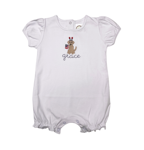 Girl's Short Sleeve Ruffle Romper