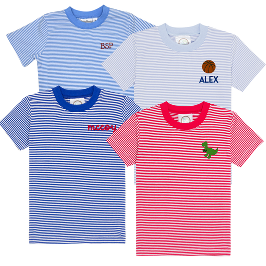 Knit Stripe Short Sleeve Shirt